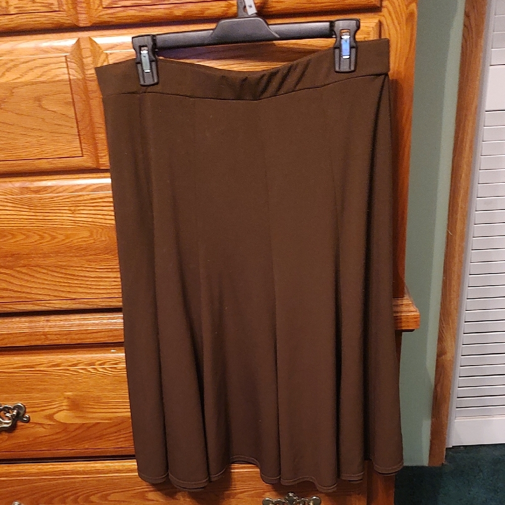 George Women's A-Line Flared Brown Midi Skirt